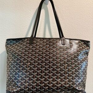 Auth Goyard Artois MM Tote Black/Tan Very Good/Excellent Cond Zippered 2022